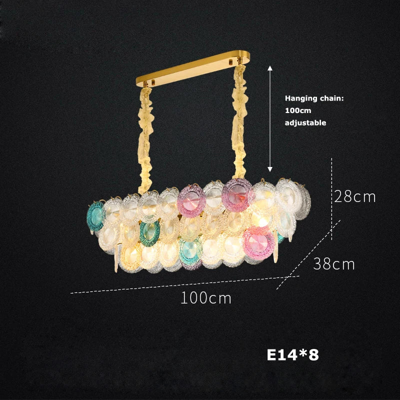 Afralia™ Sunflower Glass LED Chandelier: Colorful Indoor Decor Fixture for Living Room