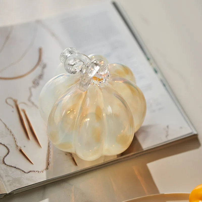 Afralia™ Gradient Glass Pumpkin Decorative Figurine for Home Decoration