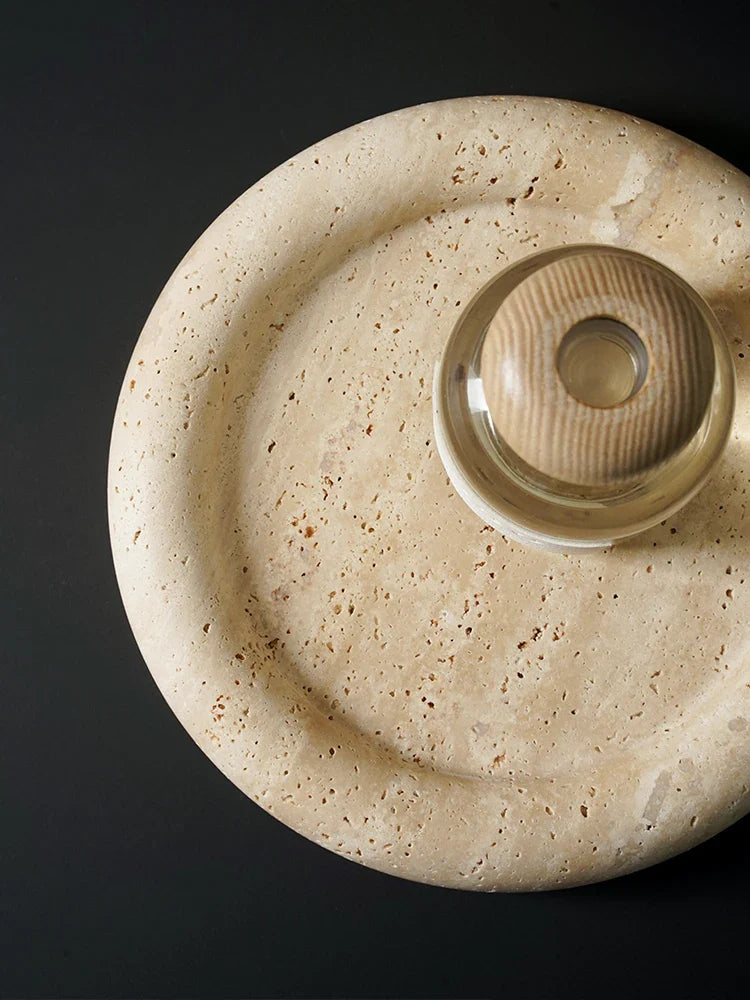 Afralia™ Marble Round Tray: Elegant Serving Dish, Fruit Bowl, Coffee Table Decor