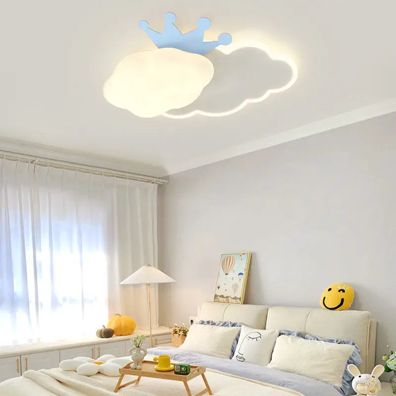 Afralia™ Cream Clouds Rainbow Ceiling Lamp for Children's Bedroom