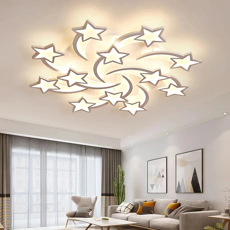 Afralia™ LED Acrylic Chandelier with Remote for Bedroom Dining Living Room Lighting