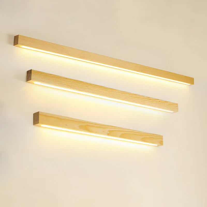 Afralia™ Wood Line Wall Lamp Nordic Style Living Room Sconce Bedroom Light