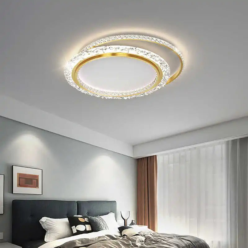 Afralia™ Minimalist Acrylic LED Ceiling Lamp, Gold Chandeliers for Modern Home Decor