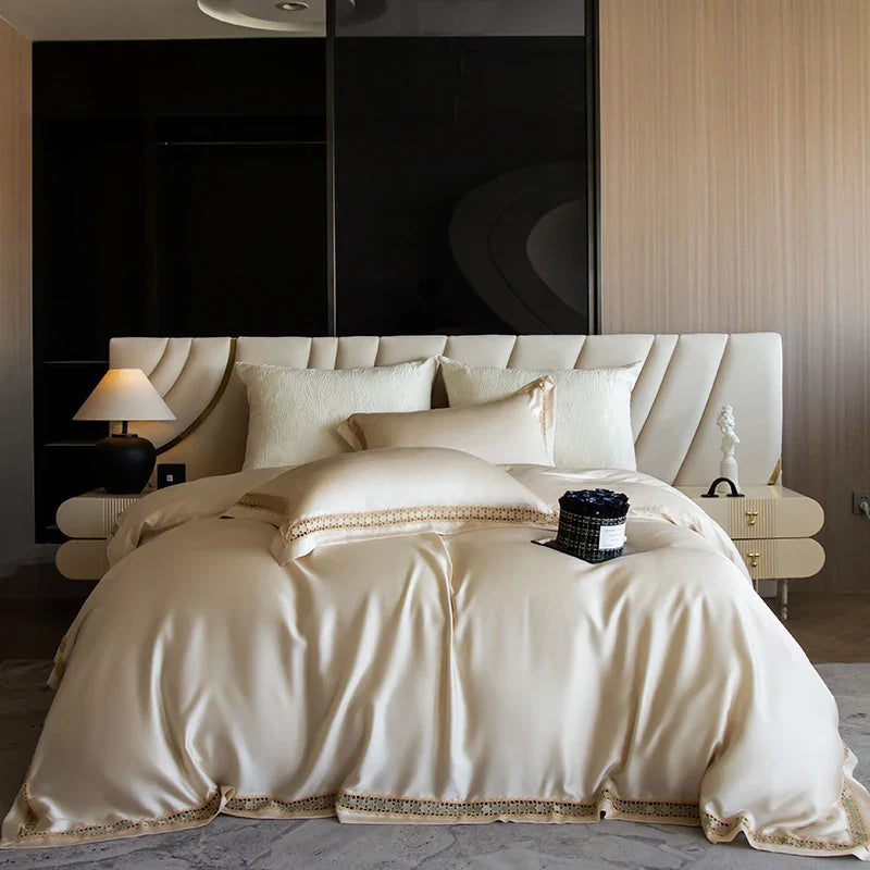 Afralia™ Eucalyptus Fiber Duvet Cover Set: Soft, Silky, Cool, Hollow Edge, Summer Bedding