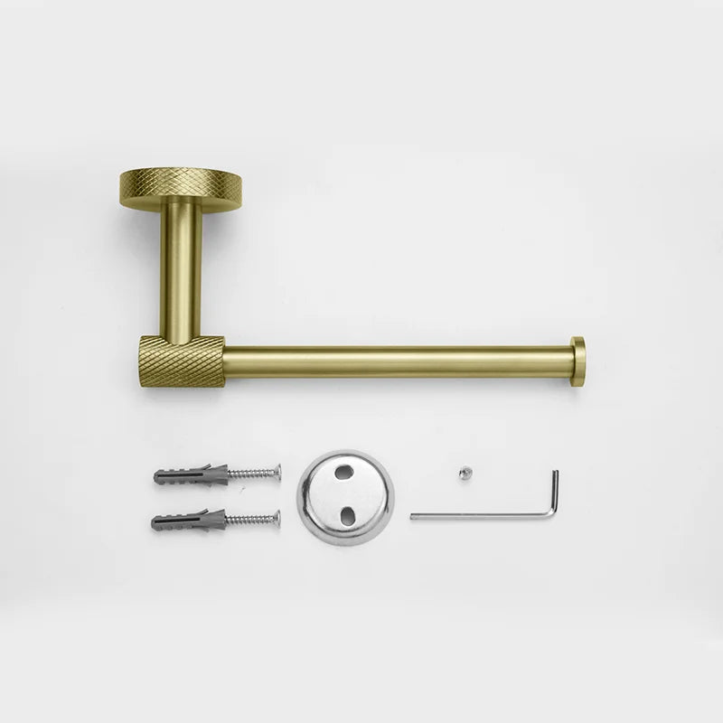 Afralia™ Gold Hardware Set: Towel Bar, Toilet Paper Holder, Robe Hook, Cup Hanger