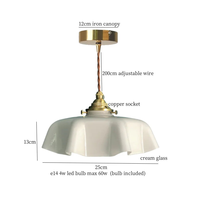 Afralia™ Glass LED Pendant Flower Lampshade for Bedroom & Living Room Decor