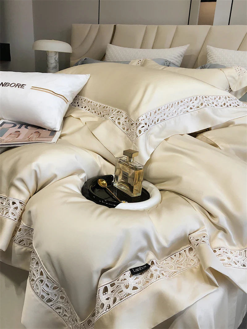 Afralia™ Eucalyptus Fiber Hollow Wide Edge Bedding Set - Soft, Silky, & Breathable