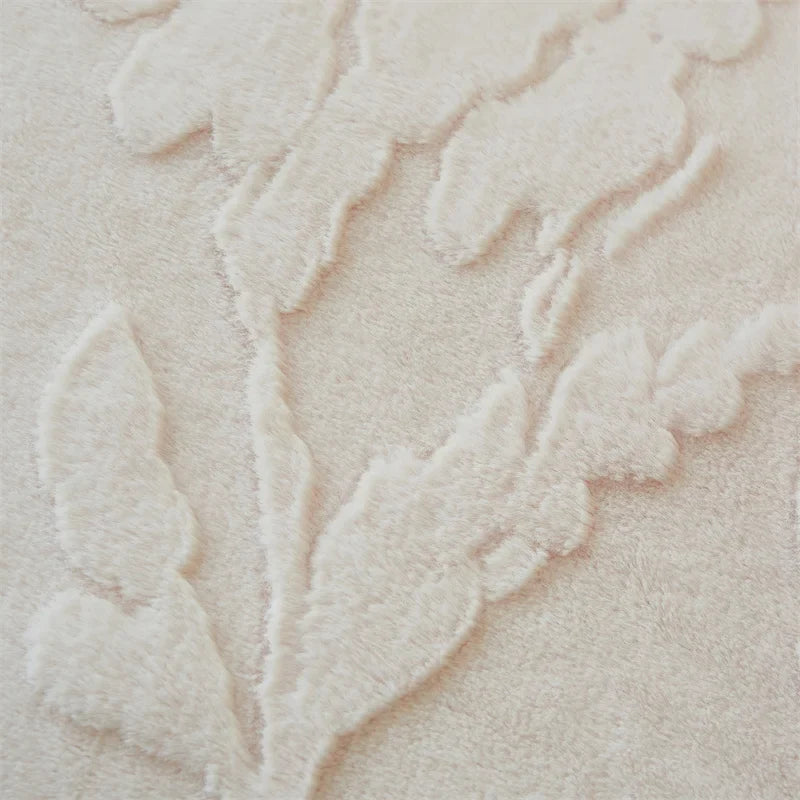 Velvet Ruffles Luxury Bedding Set by Afralia™: 3D Carved Plush Duvet Cover, Bed Sheet, Pillowcase
