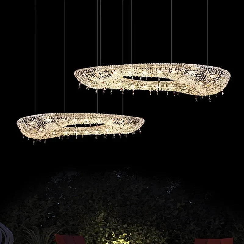 Afralia™ Italian Crystal Chandeliers LED Ceiling Pendant Lamps Indoor Luxury Lighting