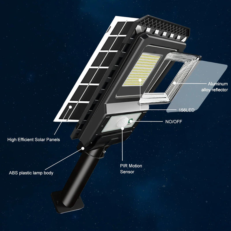 Afralia™ Super Bright Solar Wall Lamp 156LED Motion Sensor Outdoor Floodlight