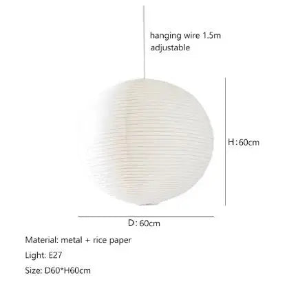 Afralia™ Akari Rice Paper Pendant Lights - Handwoven LED Hanging Lamp for Home Décor