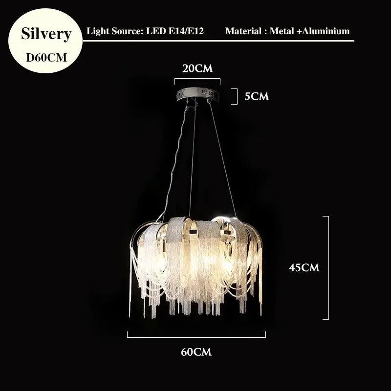 Afralia™ Tassel Chandelier: Postmodern Chain Hanging Lights for Luxury Living Spaces