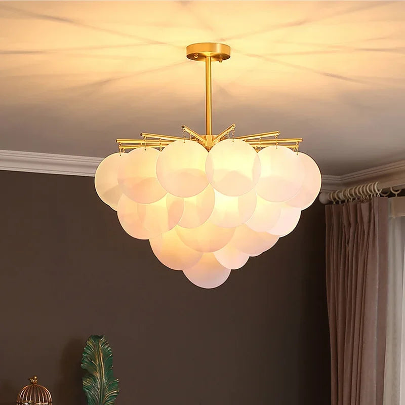 Afralia™ Shell Shape Glass Chandelier Ceiling Lamp - Modern Nordic Style Pendant Light