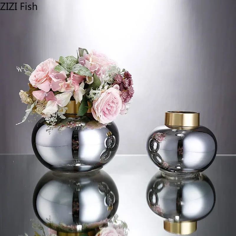 Afralia™ Glass Vase Desk Decoration Modern Floral Vases Room Decor Astral Bouquet