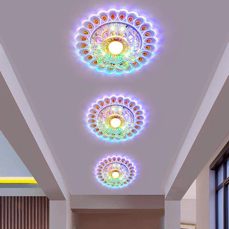 Afralia™ Crystal Glass LED Ceiling Spot Light for Home Decor