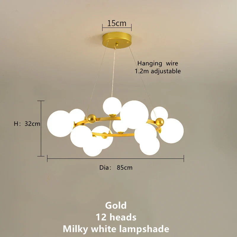 Afralia™ Magic Beans Glass Ball LED Ceiling Chandelier for Home Decor Lighting