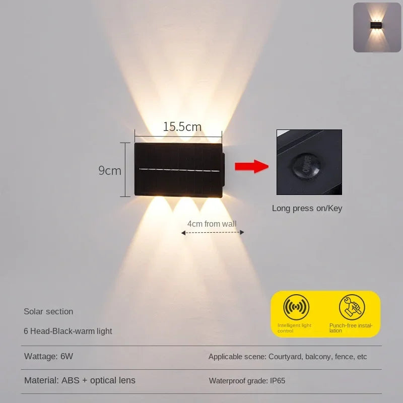 Afralia™ Solar Villa Wall Wash Light - Waterproof Outdoor Wall Lamp