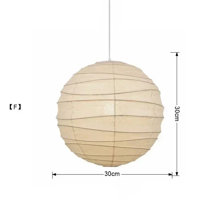 Afralia™ Japanese Wabi Sabi Pendant Light LED E27 Noguchi Akari Rice Paper Ceiling Hanging