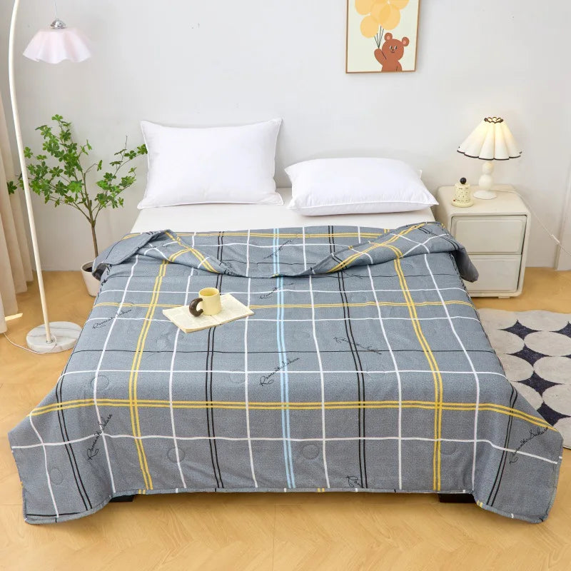 Afralia™ Summer Jacquard Cotton Quilt - Ultra-Thin, Breathable Single Comforter