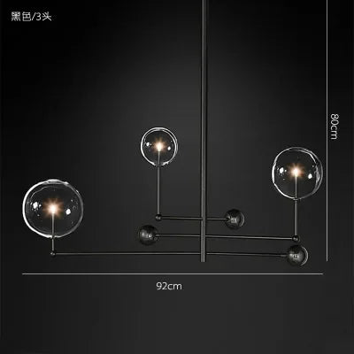 Afralia™ Nordic Glass LED Ceiling Chandelier Black Gold G4 Pendant Lighting