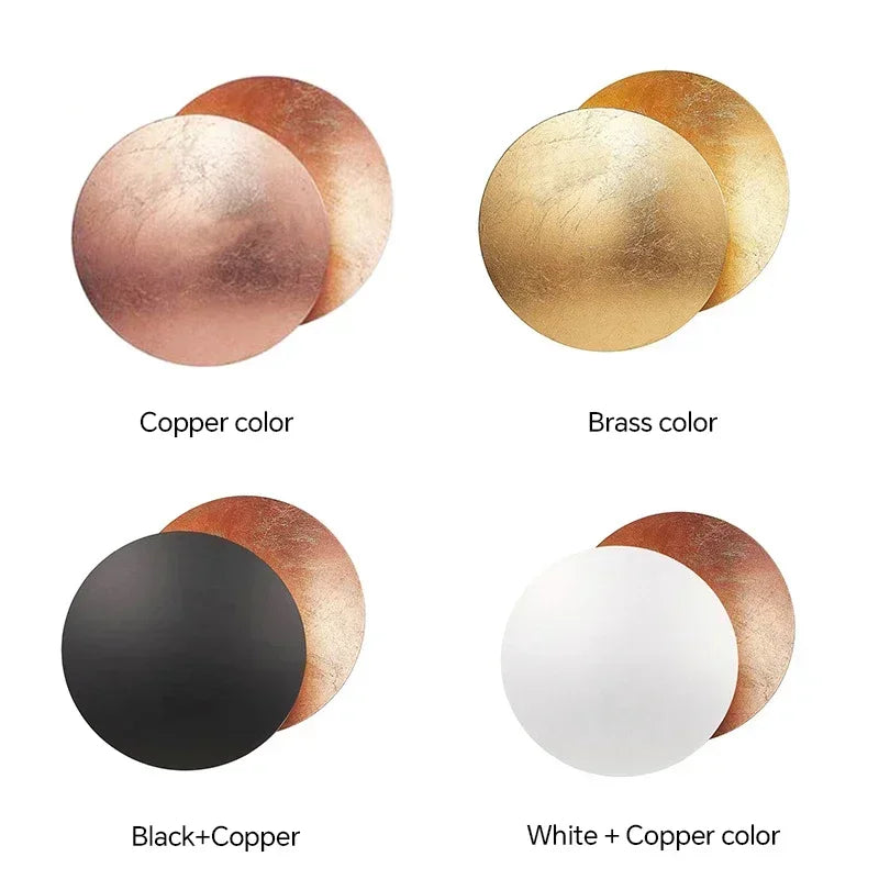 Afralia™ Rotatable Solar Eclipse LED Wall Lights in Black Gold Texture