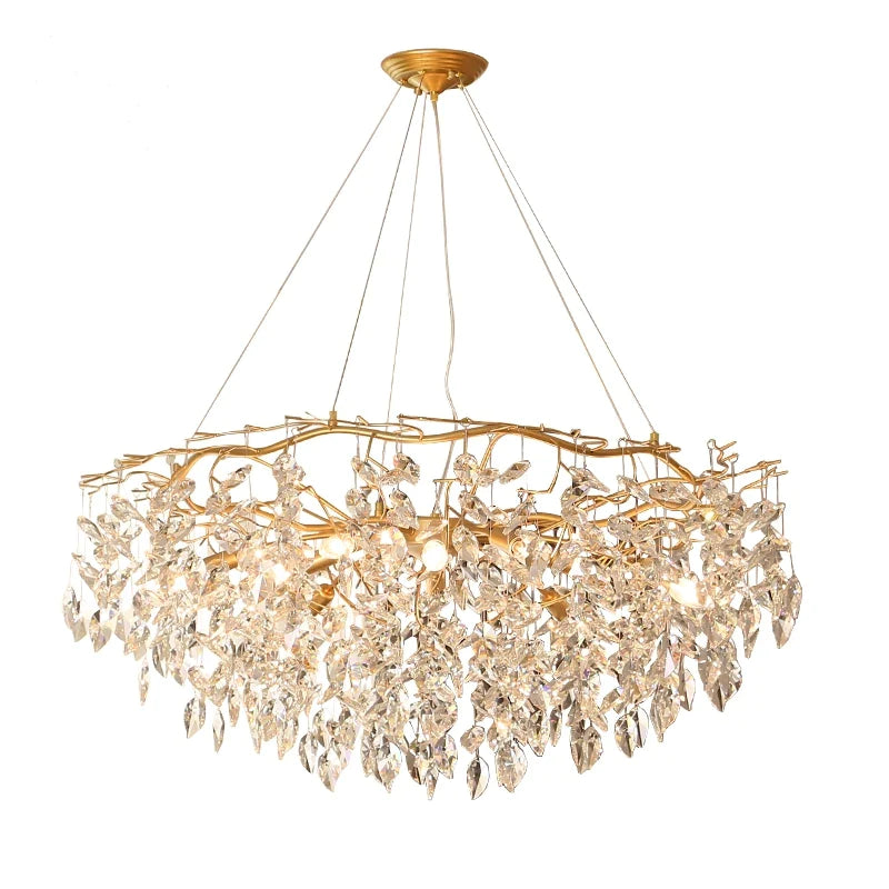 Afralia™ Luxury Crystal Chandelier LED Pendant Lamps for Living Room & Dining Hall