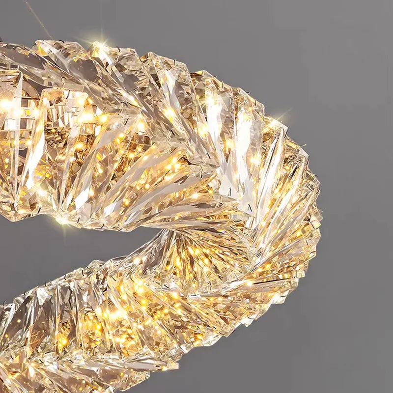 Afralia™ Crystal Pendant Chandelier: Dimmable Luxury LED Light for Modern Living Room