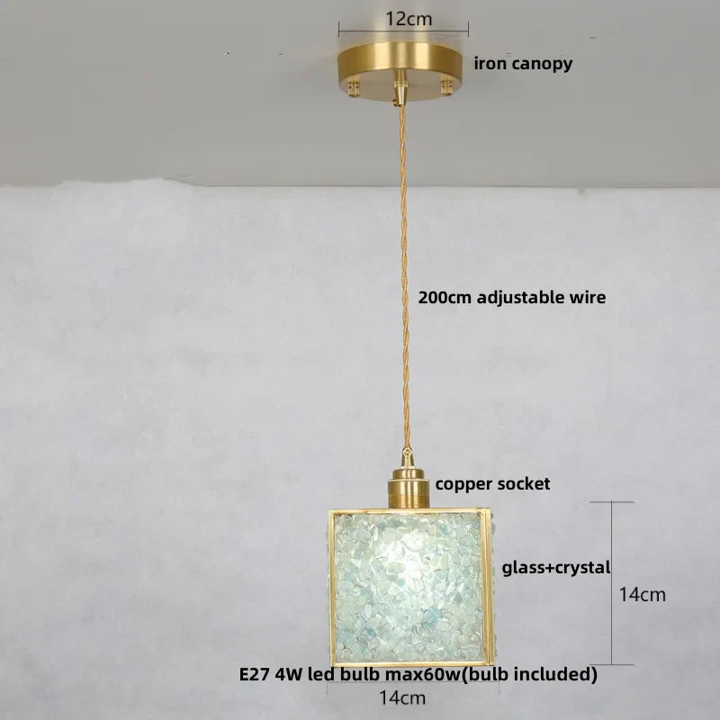 Afralia™ Crystal Glass LED Pendant Lamp with Adjustable Copper Socket for Modern Luxury Décor