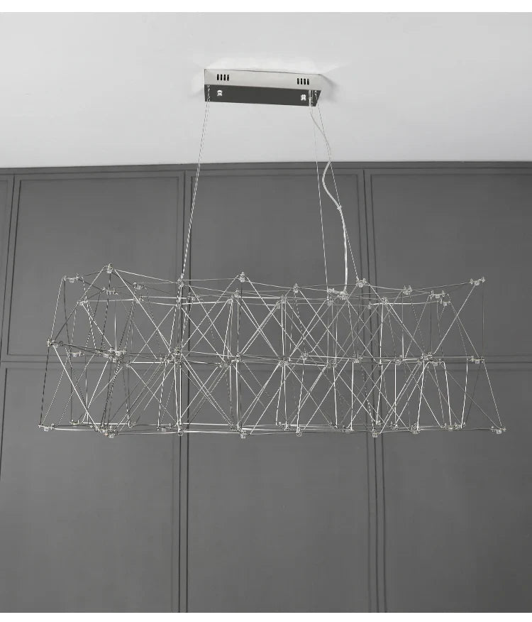 Afralia™ Stainless Steel Chandelier - Modern Luxury Lighting for Home, Bar, and Cafe