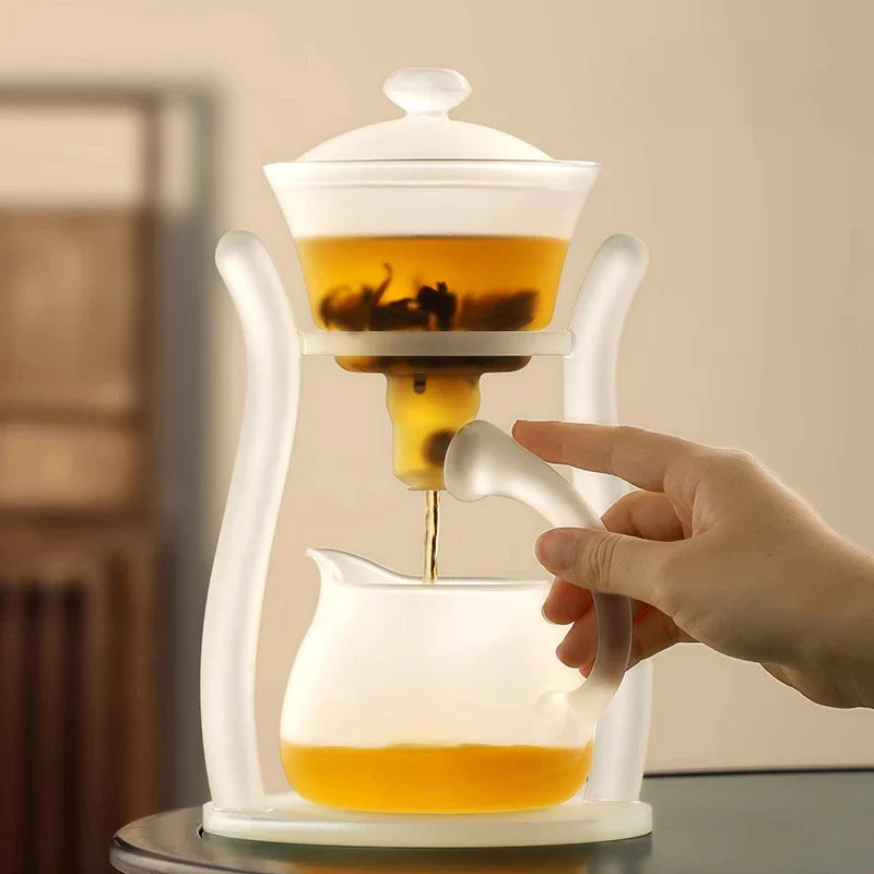 Afralia™ Glass Teapot with Magnetic Drip Pot and Base