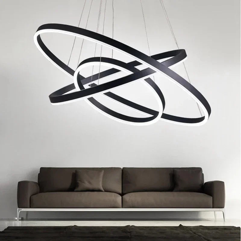Afralia™ LED Rings Ceiling Chandelier for Modern Home Decoration
