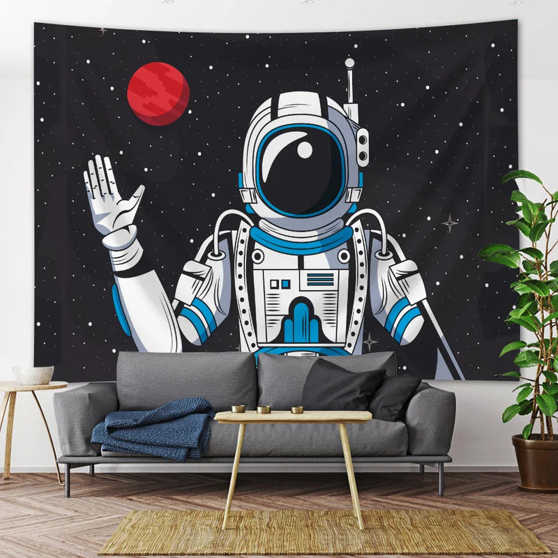 Afralia™ Futuristic Astronaut Tapestry Wall Hanging - Boho Room Decor for Hip Beach Vibe