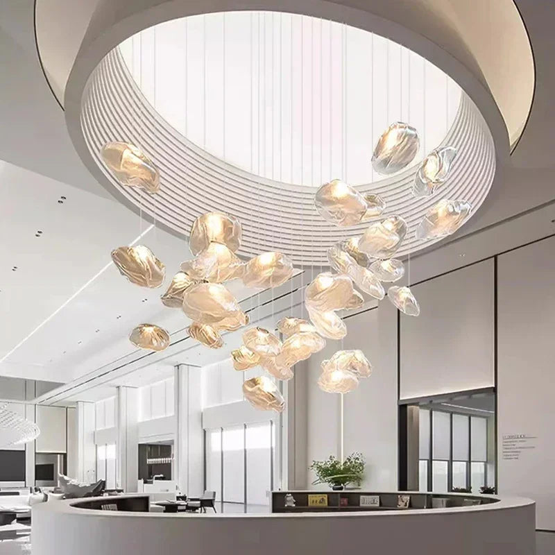 Afralia™ Crystal Chandelier Stair Pendant Lamp | Modern Living Room Lighting Fixture