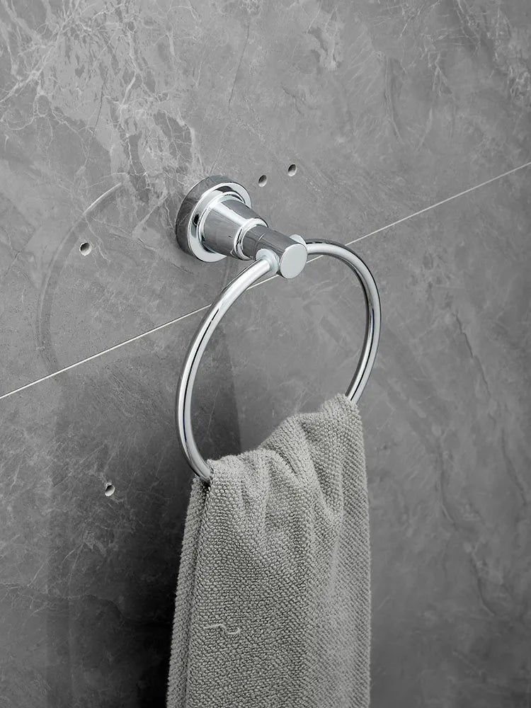 Afralia™ Stainless Steel Self Adhesive Towel Ring for Kitchen & Bathroom