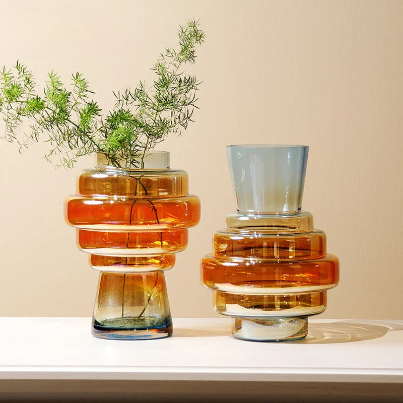 Afralia™ Gradient Glass Vase for Stylish Flower Arrangements and Home Decor