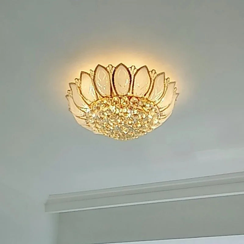 Afralia™ Crystal Ceiling Lights Golden K9 Luxury Lamps