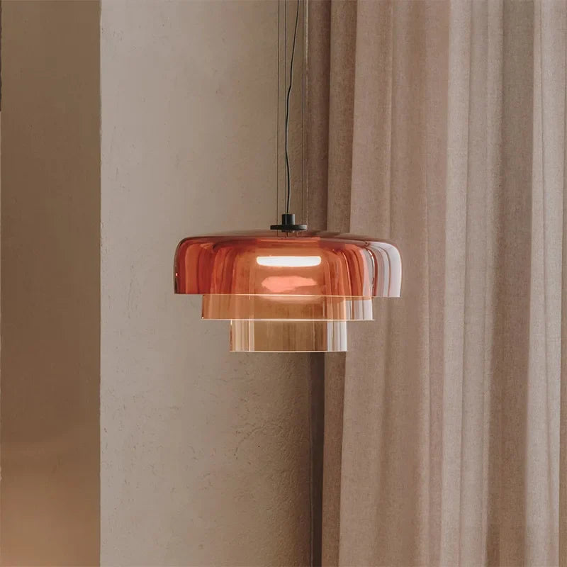 Afralia™ Orange Glass Pendant Lamp for Living Dining Room, Bar, Kitchen Island
