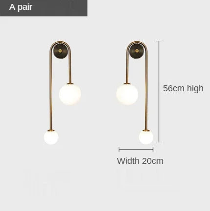 Afralia™ Glass Ball LED Wall Lamp: Modern Round Gold Iron Light for Bedroom, Living Room