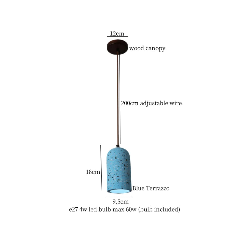 Afralia™ Terrazzo Copper LED Pendant Lamps for Kitchen Loft Bar Living Room