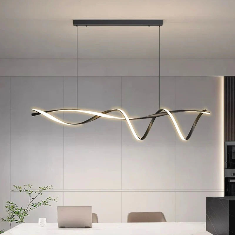 Afralia™ Modern LED Chandelier for Dining Room, Hanging Pendant Light Fixture