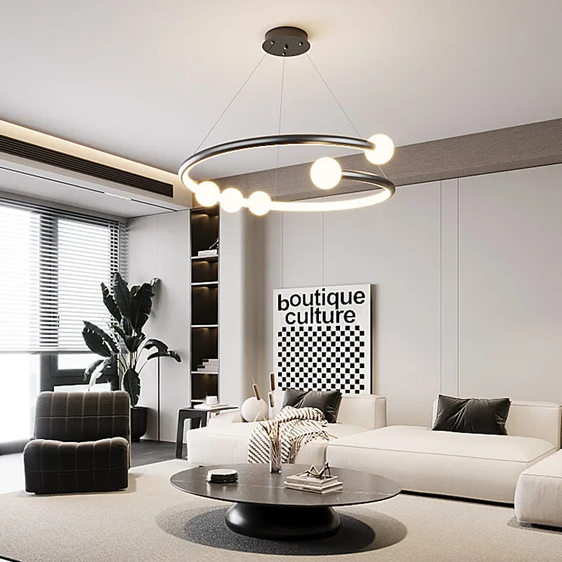 Afralia™ Modern LED Chandelier Pendant Lamp for Dining and Living Room