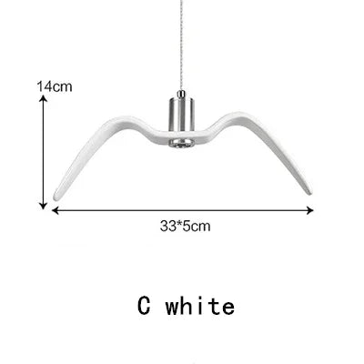 Afralia™ Seagull Resin LED Chandelier for Living Dining Room - Suspension Ceiling Light