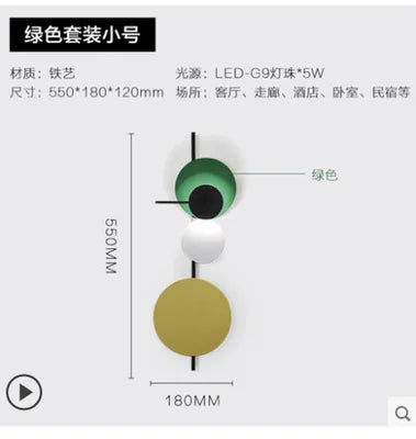 Afralia™ Round Plate LED Wall Sconce by Seascape Lamps for Hotel Decor