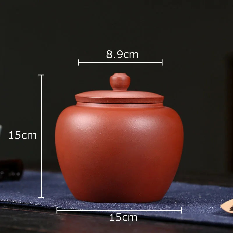 Afralia™ Purple Clay Teapot Tea Canister: Sealed Ceramic Storage Jar with Lid