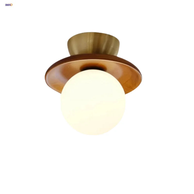 Afralia™ White Glass Ball LED Ceiling Lamp, Modern Nordic Flush Mount Lighting