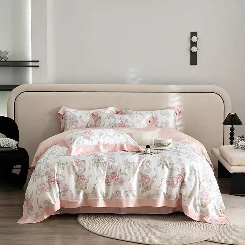 Afralia™ Eucalyptus Fiber Bedding Set: Duvet Cover, Bed Sheet, Fitted Sheet, Pillowcases