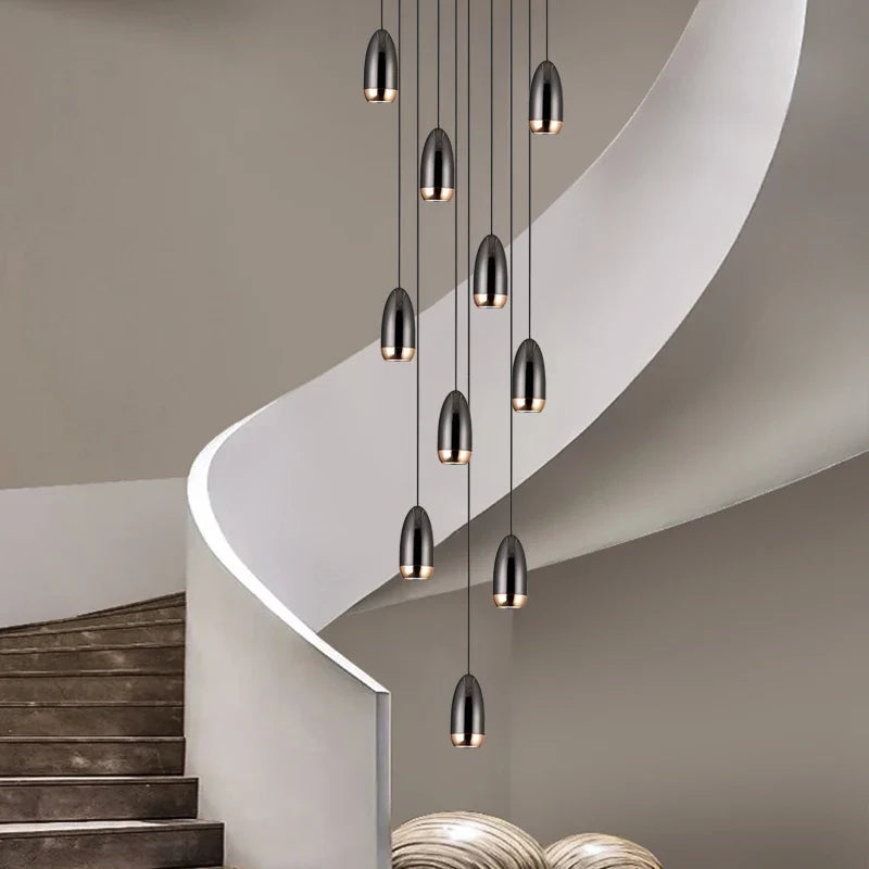 Afralia™ Modern LED Mini Chandelier for Penthouse Villa Kitchen Living Room & Staircase