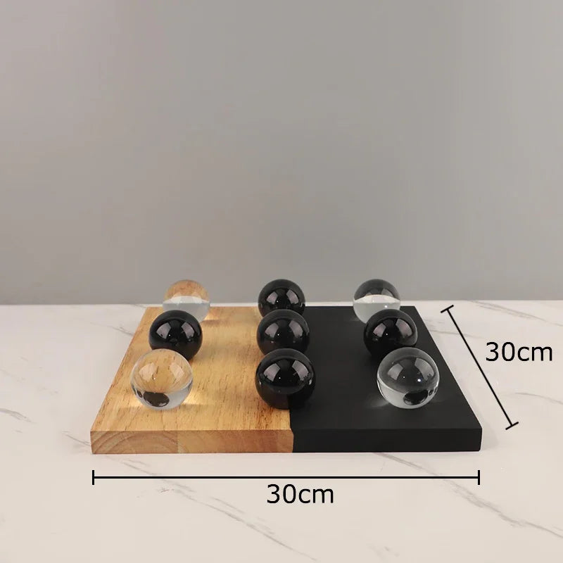 Afralia™ Wood Chessboard Set with Crystal Chess Pieces – Minimalistic Desk Decoration and Casual Game