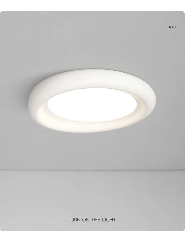 Afralia™ Cream LED Ceiling Lamp for Girl's Room - Modern Minimalist Master Bedroom Lighting