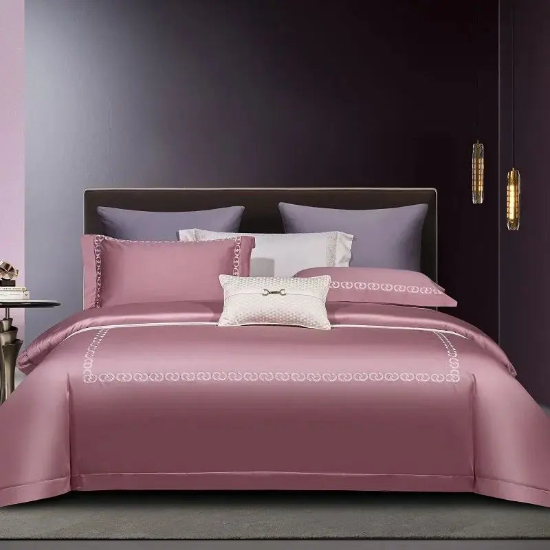 Afralia™ Luxury Egyptian Cotton Hotel Style Bedding Set: Duvet Cover, Sheet, Pillowcases